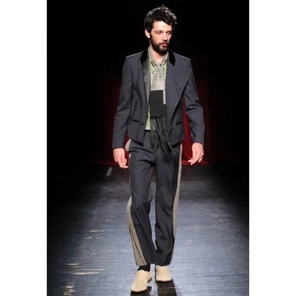 MAISON MARTIN MARGIELA SS12 Size 40 Black Asymmetrical Biker Blazer Jacket - Picture 2 of 16